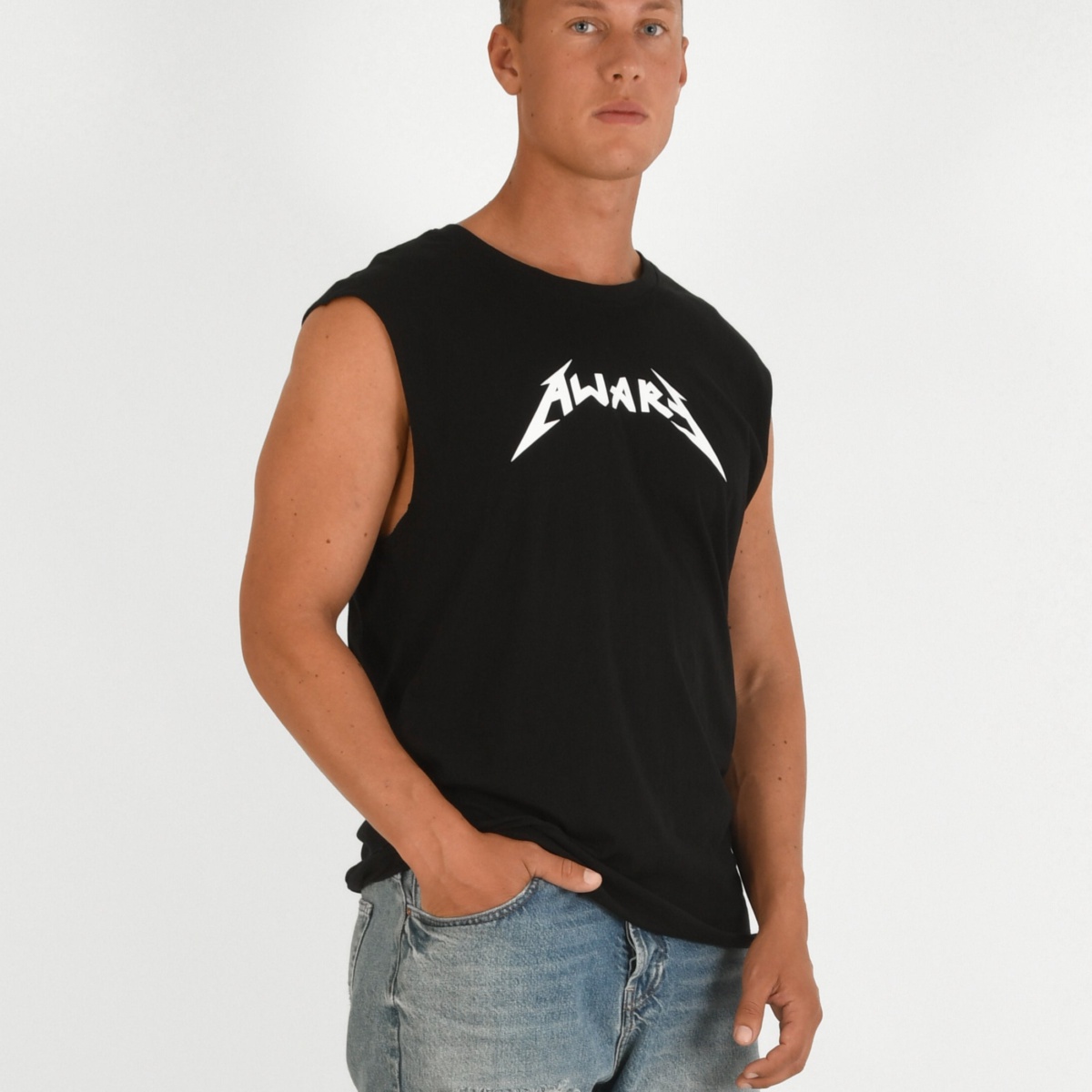 Sleeveless Rockstar Tee - Svart, S