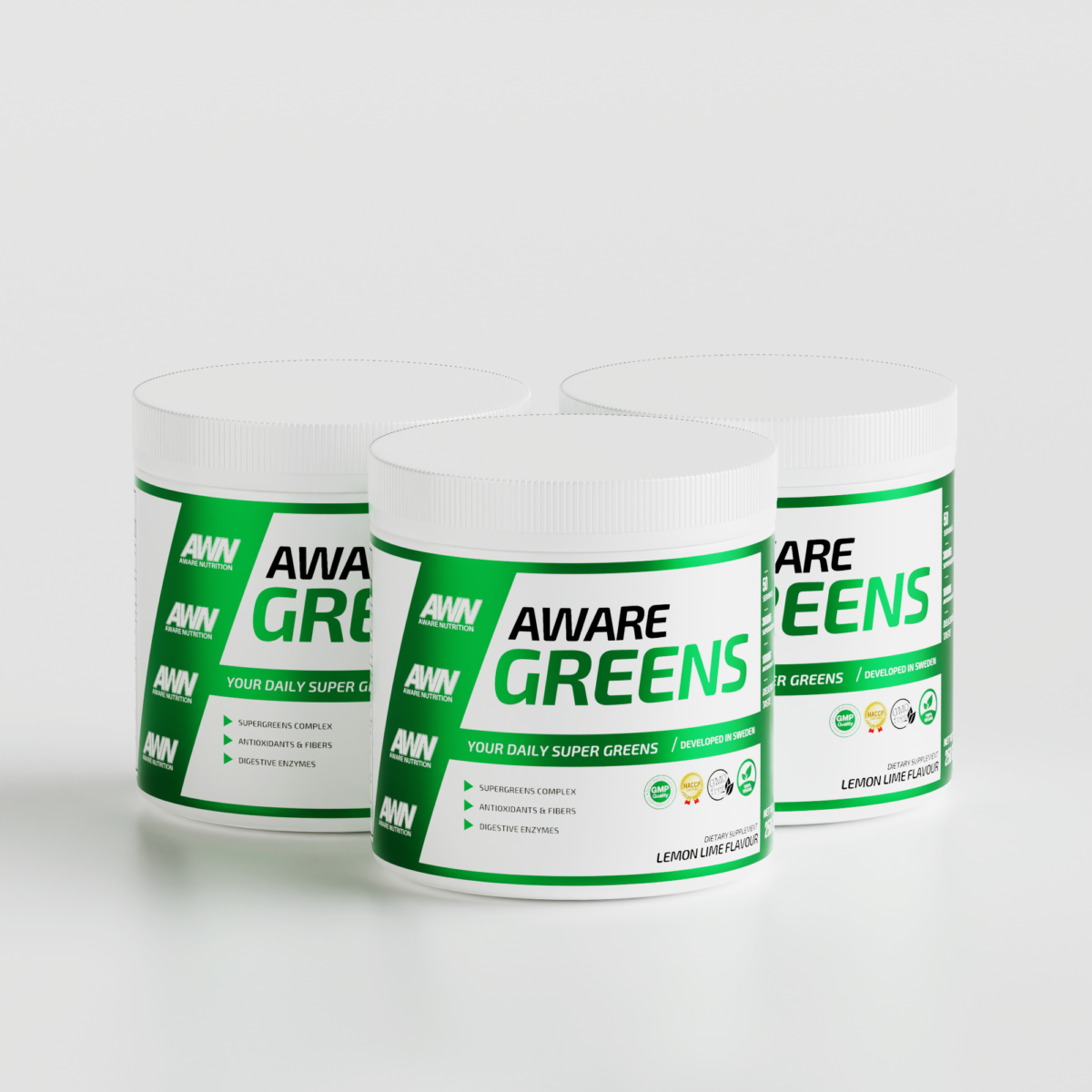 3x GREENS Aware 250g